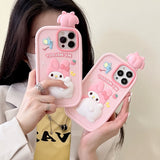 My Melody Lie Down Cute Pink Soft Silicone Case For iPhone 14 13 12 series