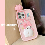 My Melody Lie Down Cute Pink Soft Silicone Case For iPhone 14 13 12 series