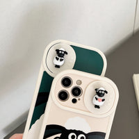 Sheep Shawn Snow Slide Camera Lens Protection Couple Case For iPhone 14 13 12 series