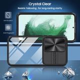 Shockproof Armor Clear Phone Case With Slide Window Camera Protection For Samsung Galaxy S23 S22 Ultra Plus