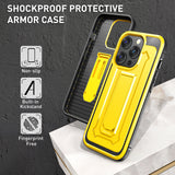 Shockproof Armor Carbon Fiber Texture Case With Hidden Fold Bracket For iPhone 14 13 series