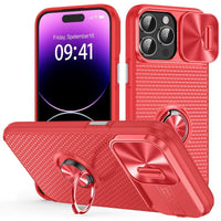 Shockproof Armor Magnetic Case With Slide Camera Protection and Ring Holder For iPhone 14 13 12 series