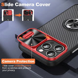 Shockproof Armor Magnetic Case With Slide Camera Protection and Ring Holder For iPhone 14 13 12 series