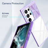 Slide Camera Lens Cap Transparent Shockproof Armor Case For Samsung Galaxy S23 S22 series
