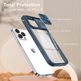 Slide Camera Lens Protection Bumper Shockproof Clear Hard PC Case For iPhone 15 14 13 12 series