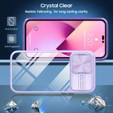 Slide Camera Lens Protection Bumper Shockproof Clear Hard PC Case For iPhone 15 14 13 12 series