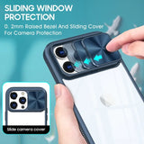 Slide Camera Lens Protection Bumper Shockproof Clear Hard PC Case For iPhone 15 14 13 12 series