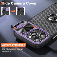 Slide Camera Lens Protection Ring Holder Diamond Lattice Silicone Case For iPhone 14 13 12 series