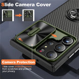 Slide Camera Protection Shockproof Ring Bracket Holder TPU Case For Samsung Galaxy S23 S22 S21 Ultra Plus