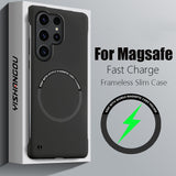 Slim Frameless Magnetic Magsafe Hard PC Matte Case For Samsung Galaxy S23 S22 Ultra Plus