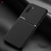 Slim Matte Leather Texture Car Holder Cover Case For Samsung Galaxy S20 Plus Ultra S10 S9 S8 Note  10 9 8 A50 A30 A20