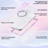 Full Protection Heavy Duty Waterproof Magnetic Pastel Frame TPU Case For iPhone 15 series