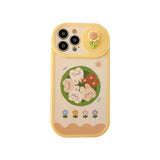 Cute Rabbit Kawaii Cartoons Sliding Camera Lens Protection Case For iPhone 14 13 12 series