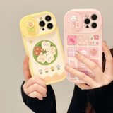 Cute Rabbit Kawaii Cartoons Sliding Camera Lens Protection Case For iPhone 14 13 12 series