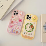 Cute Rabbit Kawaii Cartoons Sliding Camera Lens Protection Case For iPhone 14 13 12 series