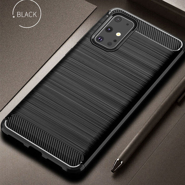 Soft Silicone TPU Bumper Carbon Fiber Heavy Duty Protection Case For Samsung Galaxy S20 Plus S20 Ultra