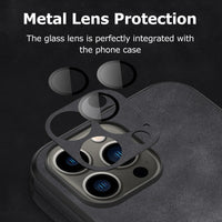 Soft Leather Case with Lens Film Protection for iPhone 14 13 12 series