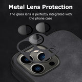 Soft Leather Case with Lens Film Protection for iPhone 14 13 12 series