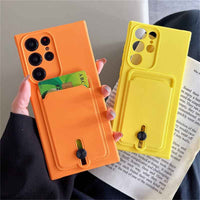 Soft Silicone Wallet Card Holder Shockproof Case For Samsung Galaxy S23 S22 S21 series