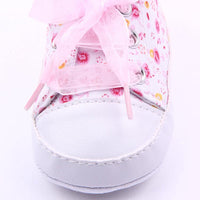 Soft Sole Anti-slip Girls Floral Walk Crib Shoes 0-18 M