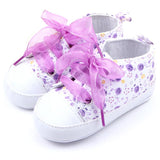 Soft Sole Anti-slip Girls Floral Walk Crib Shoes 0-18 M