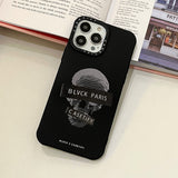 Fashion Black Case With Skull Rose Snake Pattern For iPhone 14 13 12 series
