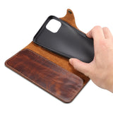 Luxury Real Genuine Leather Flip Cover Case For iPhone 11 Pro Max