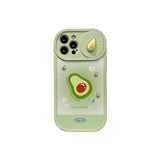 Cute Strawberry Avocado Sliding Camera Lens Protection Case For iPhone 14 13 12 series