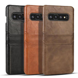 Leather Back Case With Card Slot for Samsung Galaxy S10 Plus S10 Lite S9 S9 Plus
