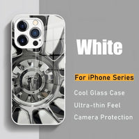 Super Electric Car Tempered Glass Case For iPhone 14 13 12 series