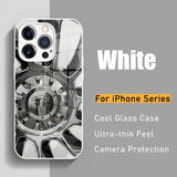 Super Electric Car Tempered Glass Case For iPhone 14 13 12 series