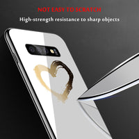 Heart Print Tempered Glass Case For Samsung Galaxy S10 S10 Plus S10e