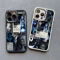 Spooky Zombie Bride Halloween Pattern Shockproof Silicone Case For iPhone 15 14 13 12 series
