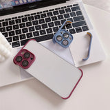 Top Bottom Borders Bumper Glass Lens Protective Case For iPhone 15 14 13 12 series