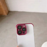 Top Bottom Borders Bumper Glass Lens Protective Case For iPhone 15 14 13 12 series