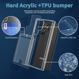 Transparent Hard PC Card Slot Case For Samsung Galaxy S22 S21 Note 20 series