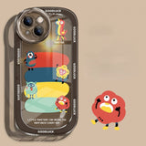 Transparent Colorful Little Monster Fall Resistant Soft Case For iPhone 14 13 12 series