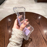 Transparent Wrist Strap Holder Soft Silicone Shokcproof TPU Case For iPhone 14 13 12 series