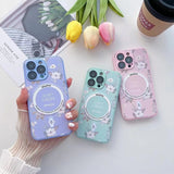 Trendy Printing Magnetism Blossoms Case For iPhone 14 13 12 series