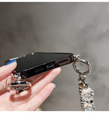 Crystal Clear Case with 2 Crossbody Lanyards for iPhone 14 13 12 series