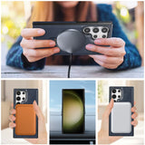 PU Leather Magnetic MagSafe Case with Ring Stand For Samsung Galaxy S24 S23 S22 Ultra Plus