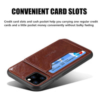 Ultra Thin Wallet Protective Case with Kickstand Card Holder Shockproof Cover for iPhone 11 Pro Max X XR XS