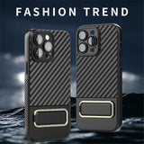 Ultra Thin Magnetic Camera Protector Shockproof Case With KickStand For iPhone 14 13 series