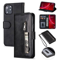 PU Leather Zipper Card Slot Flip Wallet Case For iPhone 11 Pro Max X XS MAX