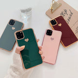 Electroplated Love Heart Phone Case Soft TPU Silicone Back Cover For iPhone 11 Pro Max