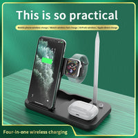 3 in 1 Wireless Charger 15W For Apple Watch Headset Mobile Phone Multifunctional Folding Stand
