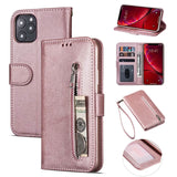 PU Leather Zipper Card Slot Flip Wallet Case For iPhone 11 Pro Max X XS MAX