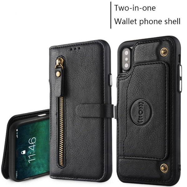 2 in 1 Magnetic Pocket Detachable Leather Case for iPhone XR XS Max