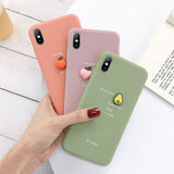Luxury 3D Candy Color Avocado Letter Soft Silicone Case For iPhone 11 Pro Max