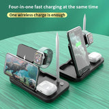 3 in 1 Wireless Charger 15W For Apple Watch Headset Mobile Phone Multifunctional Folding Stand